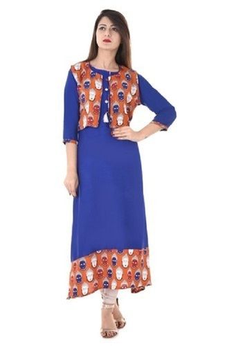 Breathable And Washable Printed Pattern Rayon Kurtis For Daily Wear