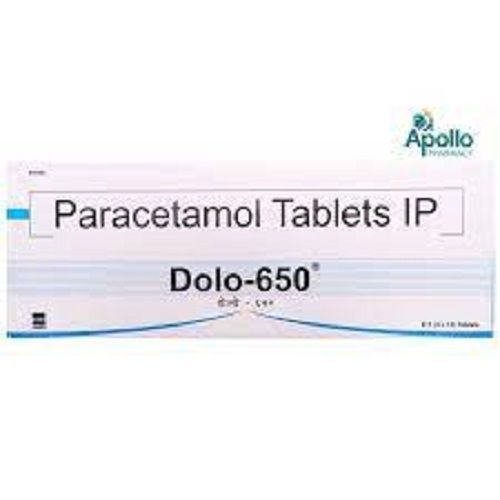Dolo 650 Paracetamol Tablets Ip For Treat Headache Nerve Pain And Sore Throat General Medicines