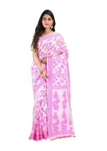 Multicolor 6.3 Meter Long Comfortable Daily Wear Patchy Pattern Dhakai Jamdani Saree