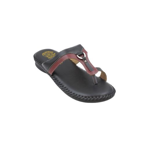 Extra Soft Medicated Ladies Synthetic Leather Sandal Drs 02 / Black - 37