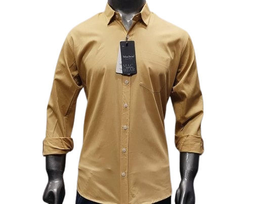 Men Full Sleeves Plain Lycra Shirt