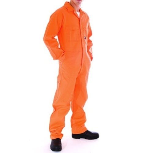 100 Percent Pure Polyester Full Sleeves Orange Industrial Uniforms