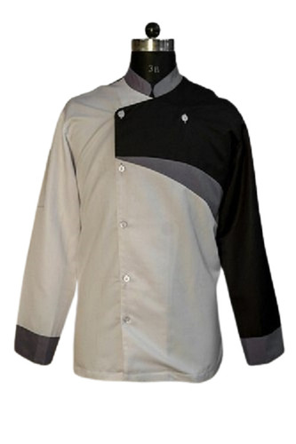 होटल के लिए 100% शुद्ध कॉटन ब्लैक एंड व्हाइट यूनिफ़ॉर्म, रेस्तरां कॉलर टाइप: राउंड कॉलर