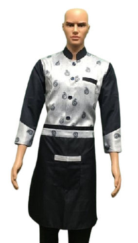 Black Cotton Waiter Uniforms For Hotel And Restaurant, Size: Medium Collar Type: Stand Collar