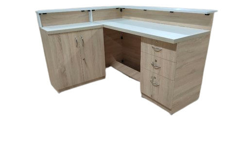 L Shaped Wooden Office Reception Table