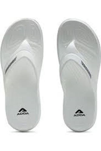 Comfortable And Slip Resistant Simple Style White Mens Slippers (Adda)