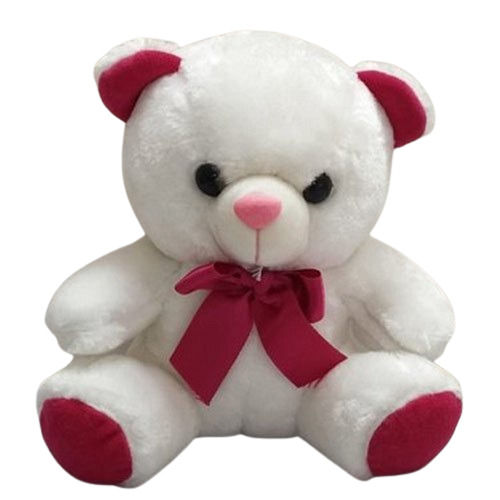 Washable And Soft Toy White And Red Stuffed Teddy Bear Size: 35