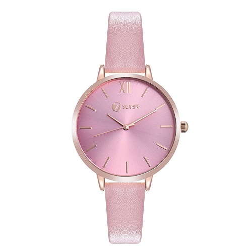 Nylon Trendy And Elegant Round Dial Shape Pink Fancy Ladies Wrist Watch