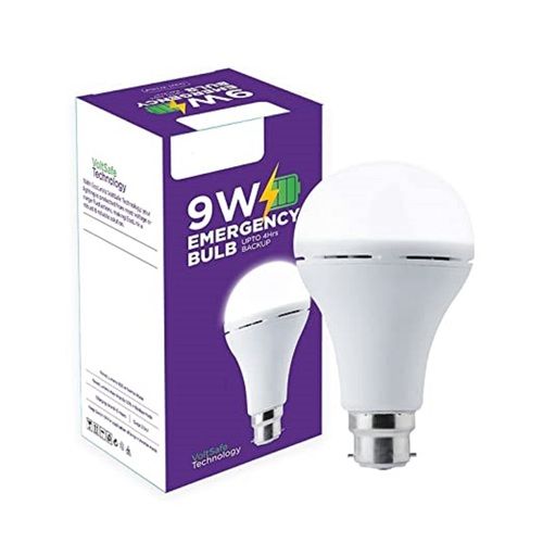 9 Watt Rechargeable White Round Aluminum Base Led Light Bulb Application: Home