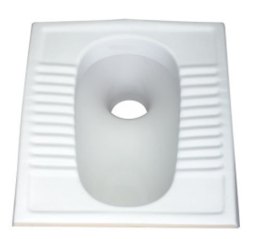 प्लेन व्हाइट कलर और फ्लोर माउंट एलॉन्गेटेड सिरेमिक इंडियन टॉयलेट सीट