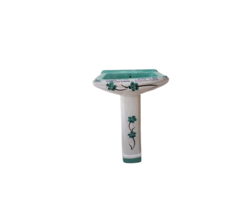Water Sprinkler Scratch Resistance Floral Printed Two Piece Ceramic Wash Basin
