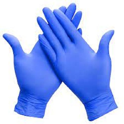 Rubber Eco-Friendly Sky Blue Nitrile Examination Full Finger Hand Gloves