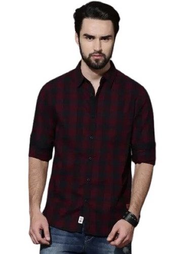 Mens Breathable Full Sleeves Cotton Casual Shirt Collar Style: Classic