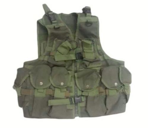 Regular Fit Waterproof Reusable Sleeveless Dark Green Polyester Army Tactical Vest