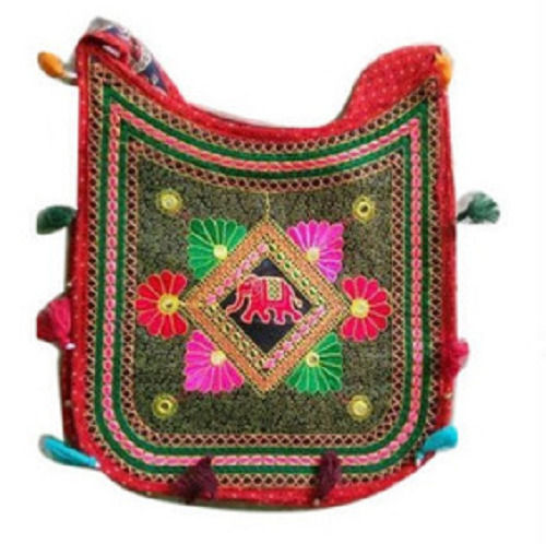 Cotton Rajasthani Art Mirror Work Handmade Embroidered Bag For Ladies 