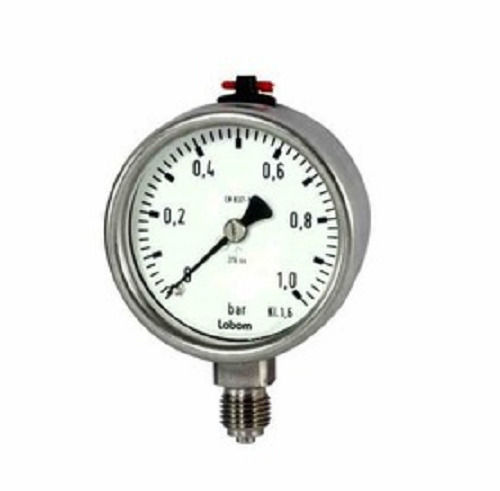 Silver Stainless Steel Bourdon Tube Pressure Gauge