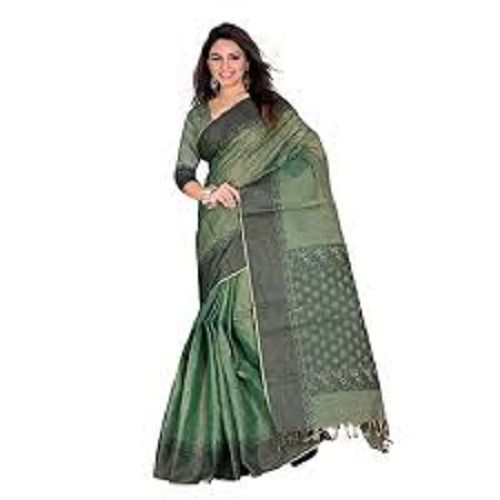 Breathable And Comfortable Printed South Cotton Silk Saree For Ethnic Wear
