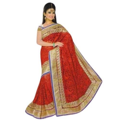 Ladies Red Color Fancy Designer Saree