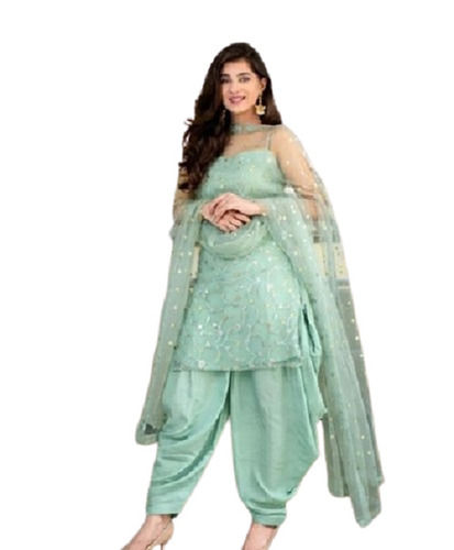 Sea Green Ladies Sleeveless Designer Salwar Suit