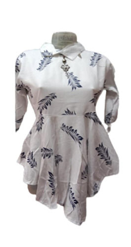 Ladies Anti Wrinkle Full Sleeves Printed Cotton Frocks For Casual Wear