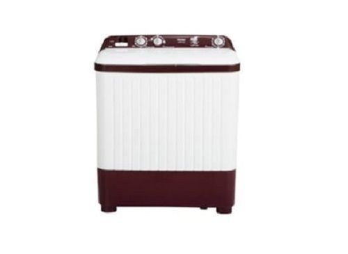 White And Maroon Semi Automatic Top Loading Washing Machine For Home, 8 Kg