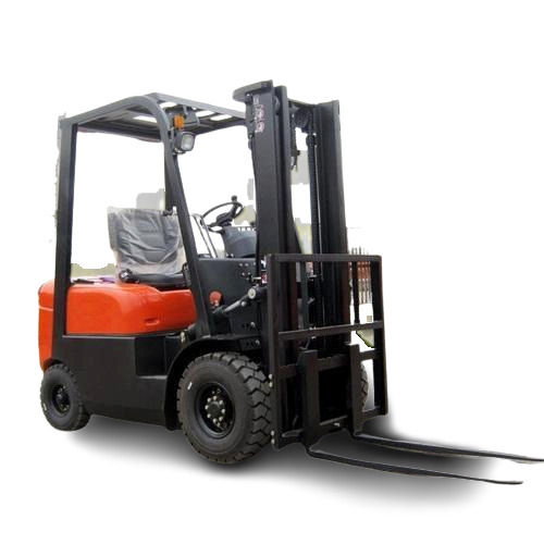 Red Four Wheel Industrial Diesel Engine Operated Forklift