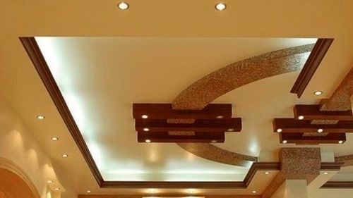 Gray 20Mm Thick Plastic Paint Coated Cold Rolled Gypsum False Ceiling Design