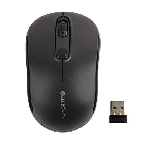 Unbreakable High Efficient Black Plastic Zebronics Optical Wireless Mouse