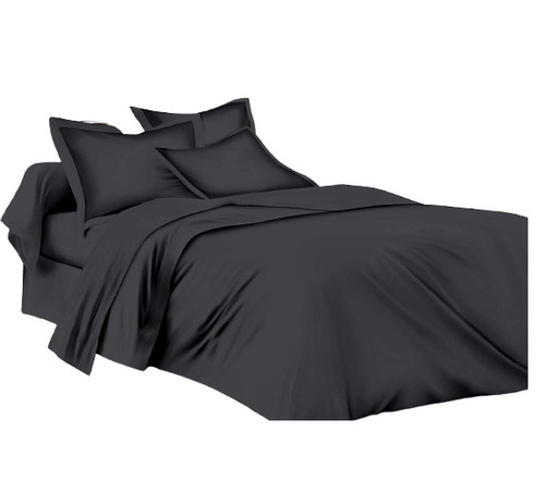 Washable And Beautiful Plain Black 100% Pure Cotton Bed Sheet Size: Full