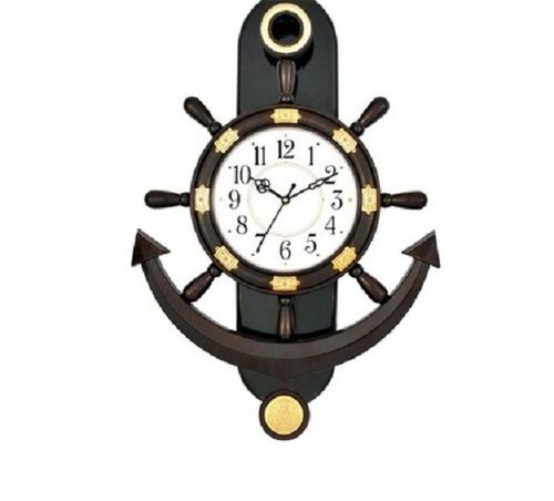 510x565x70mm Plastic Frame Pendulum Wall Clock For Home And Office Use