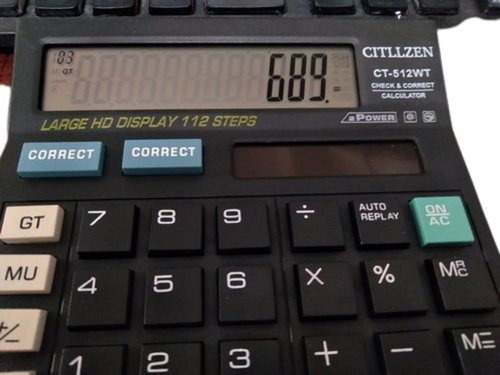 Black Anti Slip Pad Lcd Display Check And Auto Replay Correct Electronic Calculator