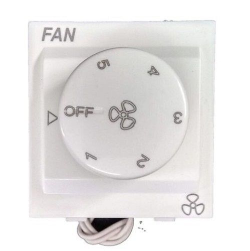 White Modular Electric 5 Step Plastic Fan Regulator