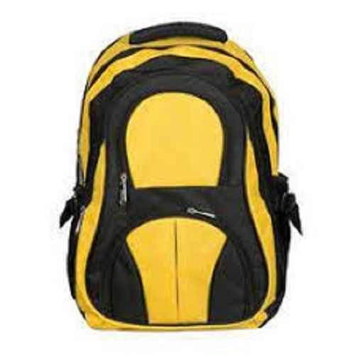 Kid Water Proof Long Durable Zip Closure Polyester Yellow And Black School Bag