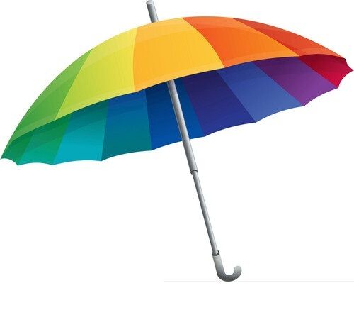 2 Fold Rainbow Color Umbrellas For Personal Use, Size 48 Inch