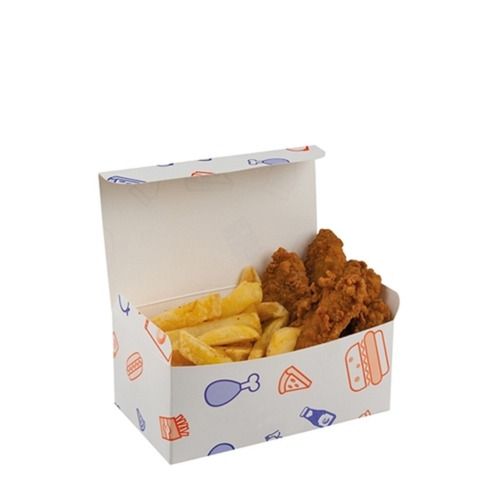 Disposable Biodegradable Square Paper Fast Food Packaging Box Length: 5-7 Inch (In)