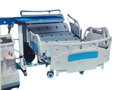 White 2 Break Plain Mild Steel Motorized Icu Bed