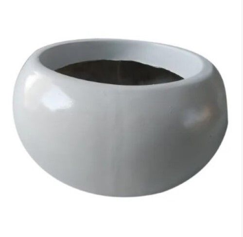Plain 8 Inch Round FRP Pot with Glossy Finish