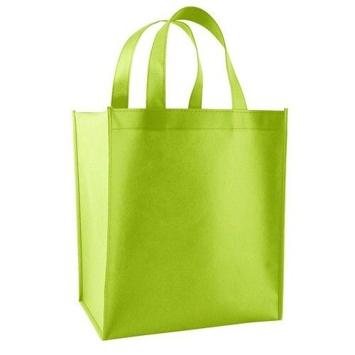 Loop Handle Green Plain Non Woven Carry Bags
