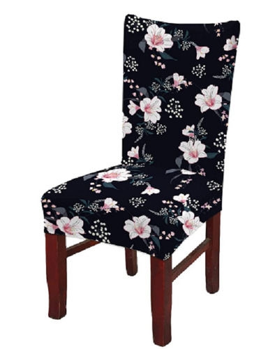Shrink Resistant Flowers Printed Breathable Soft Cotton Dining Chair Cover 
