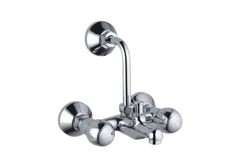 White Wall Mounted One Piece Polished Rust Proof Stainless Steel Bathroom Mixer