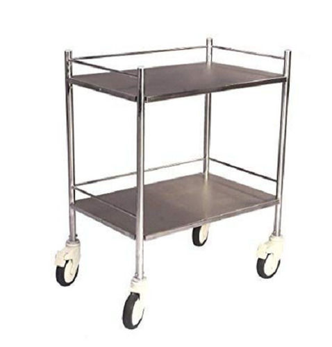 Easy To Move Rectangular Four Wheel Type Stainless Steel Utility Trolley