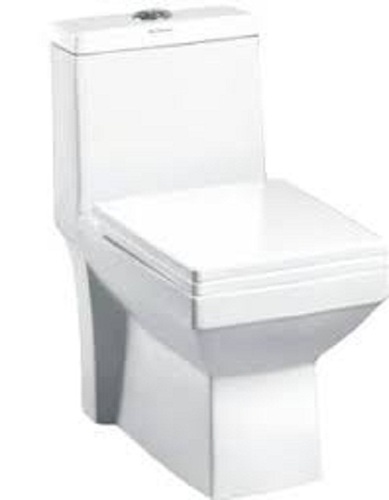 White Glossy Finish Ceramic Floor Mounted Western Toilet