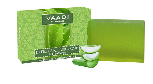 75 Gram Skin Friendly 40 % Moisture Rectangular Herbal Aloe Vera Soap 