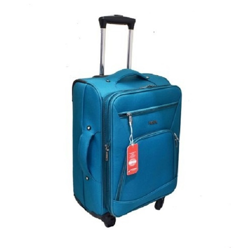 Trolley Bag - High-Density Polyester, Expandable Storage, Maroon & Blue Colors | Stylish Design, Durable Padded Handles, Rotatory Plastic Wheels