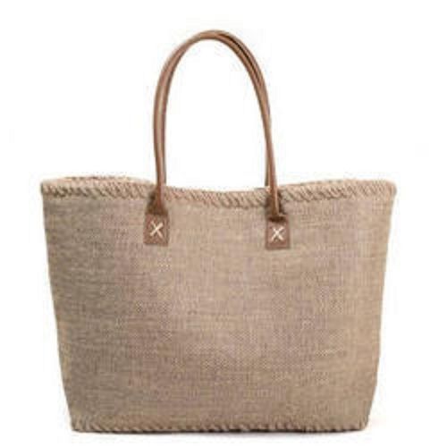 Brown Plain Jute Beach Bags