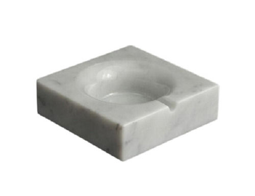 Portable And Lightweight Heat Resistant Square Shaped Plain Marble Ashtray