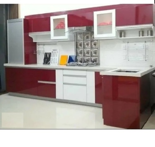 Modern L Shape Wooden Modular Kitchen At Best Price In Faridabad Anjum Aluminum S S Work