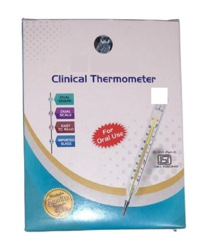 Premium Quality Long Narrow Tube Imported Glass Clinicala Thermometer Application: For Measuring The Human Body Temperature