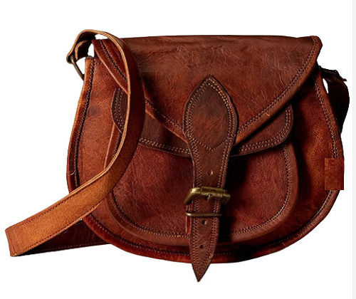 moisture proof buckle down plain shoulder ladies leather purse 7x9 inches 604