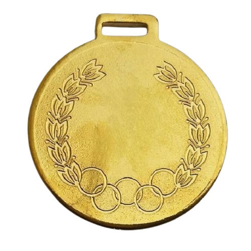 Golden Round Metal Medal